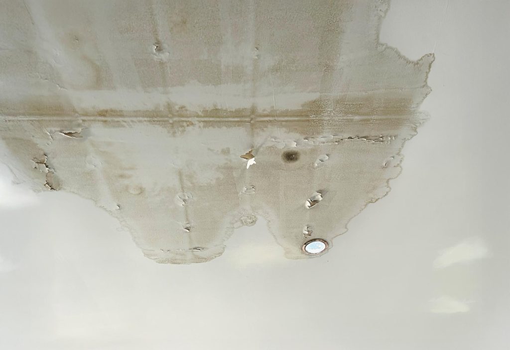 Ceiling water stain caused by roof leak in Cork home